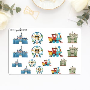 Disneyland Park Icon Drawings - Planner and Scrapbooking Stickers