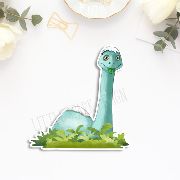 Pegatina de vinilo de la estatua de Gertie, dinosaurio de Hollywood, inspirada en Disney - MATE - para vaso, portátil, álbum de recortes y botella de agua