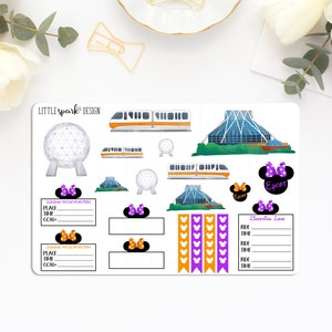 Disney Inspired Epcot Vacation Planner Stickers Scrapbook or Memory Keeping