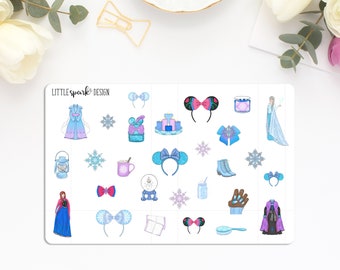 Frozen Sisters Disney Fairytale Inspired Deco Stickers for Planner or Scrapbook