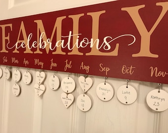 Family Celebrations Wood Hanging Sign