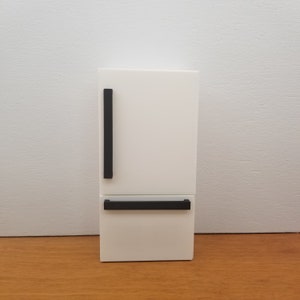 1:12 Custom Kitchen Hinged Fridge with Sliding Freezer Door - Doll Refrigerator Custom Color