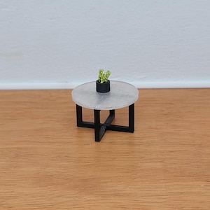 1:24 Scale Miniature Glass Coffee Table Living Room