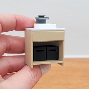 1:24 Single Vanity Cabinet  - 1/24 Modern Mini Doll House Furniture Miniature