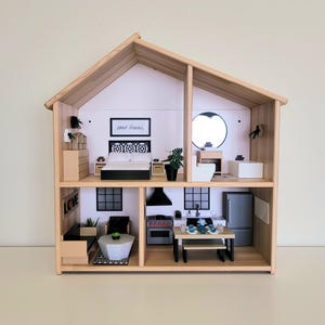 Muebles para casa de muñecas Ikea Flisat a escala 1:12 - Muebles y decoración para minicasas de muñecas modernas a escala 1/12