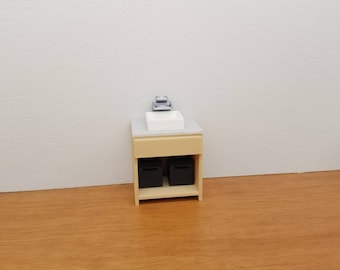 1:24 Single Vanity Cabinet  - 1/24 Modern Mini Doll House Furniture Miniature
