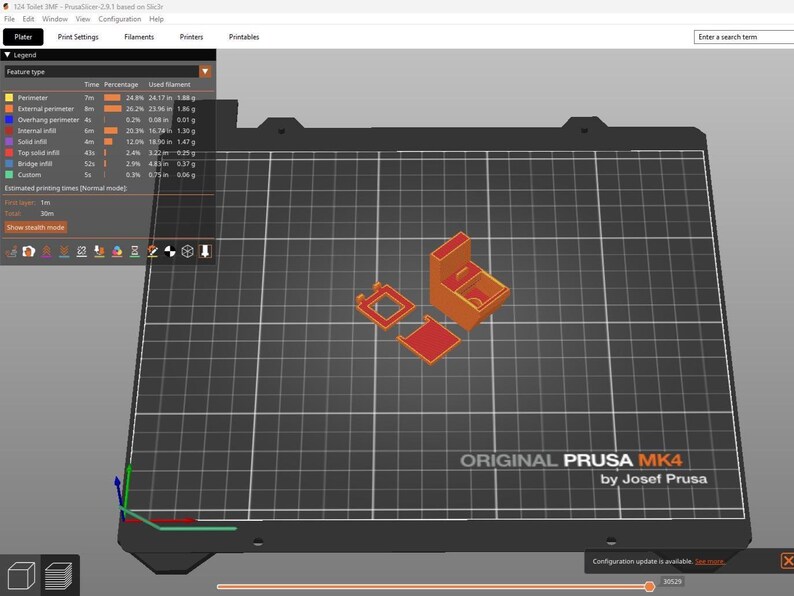 1:24 Modern badrumstoalett med fungerande gångjärnsförsedd sits 3D-skrivare digital fil bild 9
