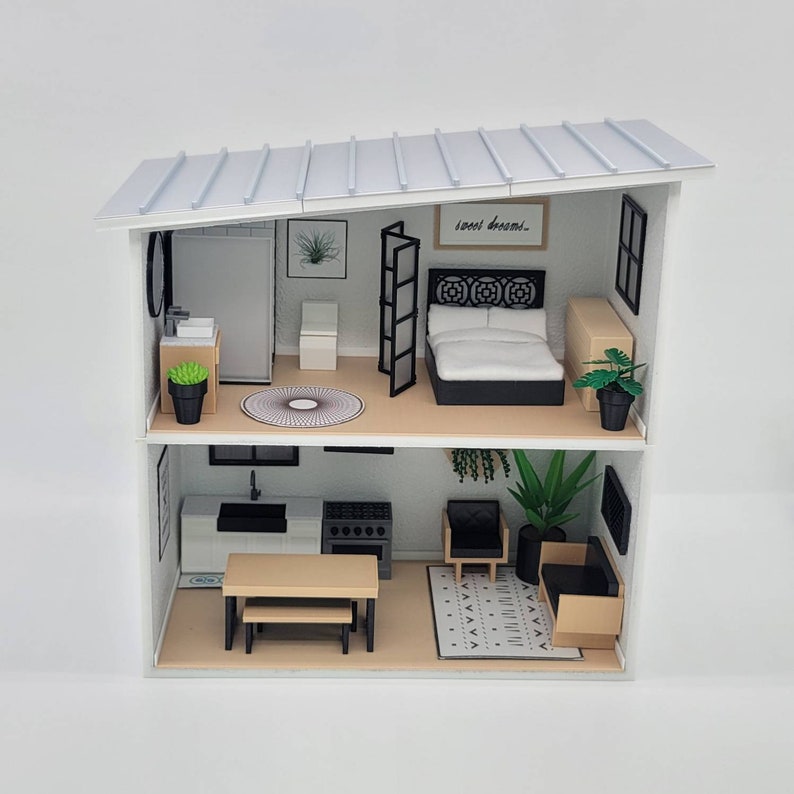 124 Dollhouse With All Furniture Shown Fully Etsy