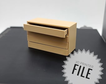 1:24 Dresser with Working Drawers 3D Printable File