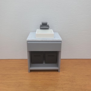 1:12 Single Vanity Cabinet  - 1/12 Modern Mini Doll House Furniture Miniature