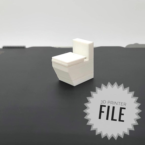 1:24 Modern Bathroom Toilet with Working Hinged Seat 3D Printer Digital File