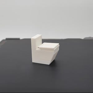 1:24 Modern badrumstoalett med fungerande gångjärnsförsedd sits 3D-skrivare digital fil bild 7