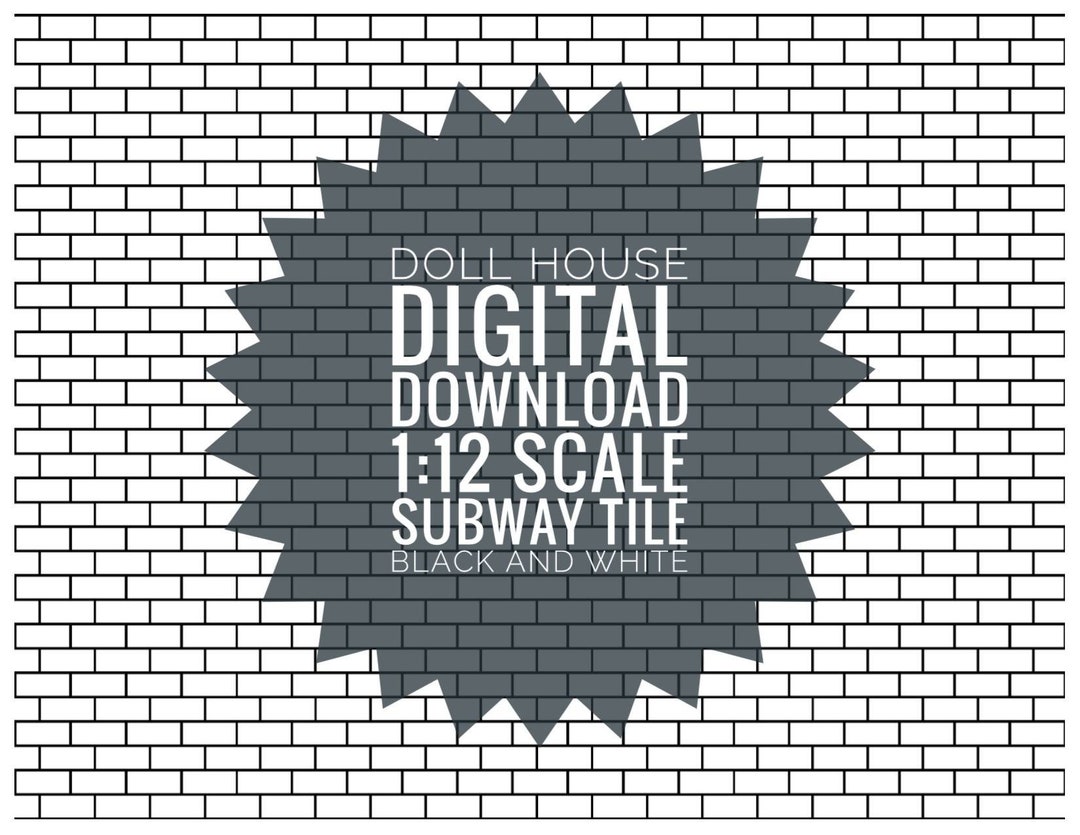 Modern Doll House Wall or Floor Design Black and White Subway Tile - Etsy