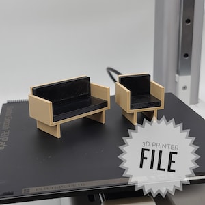 1:24 Scale Miniature Couch Set 3D Printable File