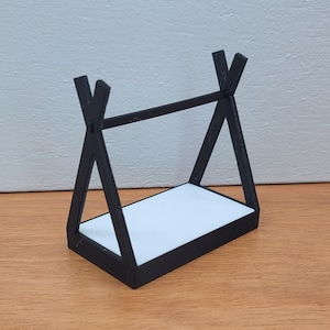 1:24 Scale Teepee Beds - Mini Doll Furniture Black Bed
