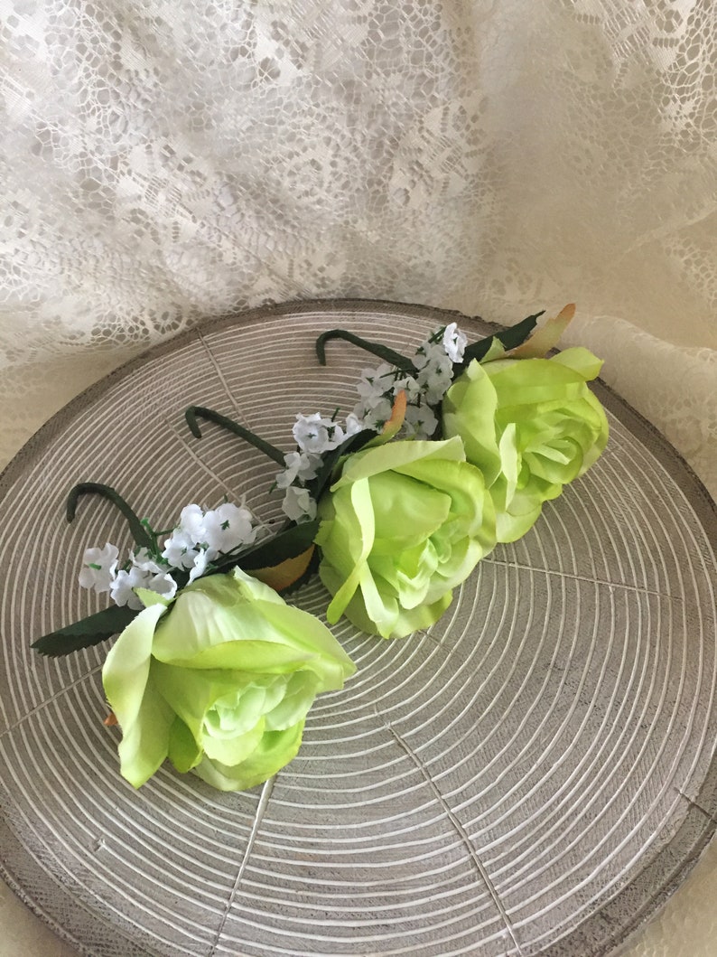 Apple Green Lime Green Rose Artificial Flower Wedding Etsy