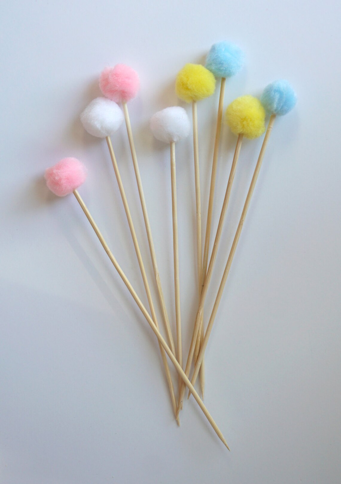 Pastel Pom Stir Sticks Etsy