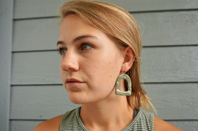 Statement Polymer Clay Earring Polymer Clay Drop Earring Yellow Earring Polymer Clay Earrings Statement Color Earring