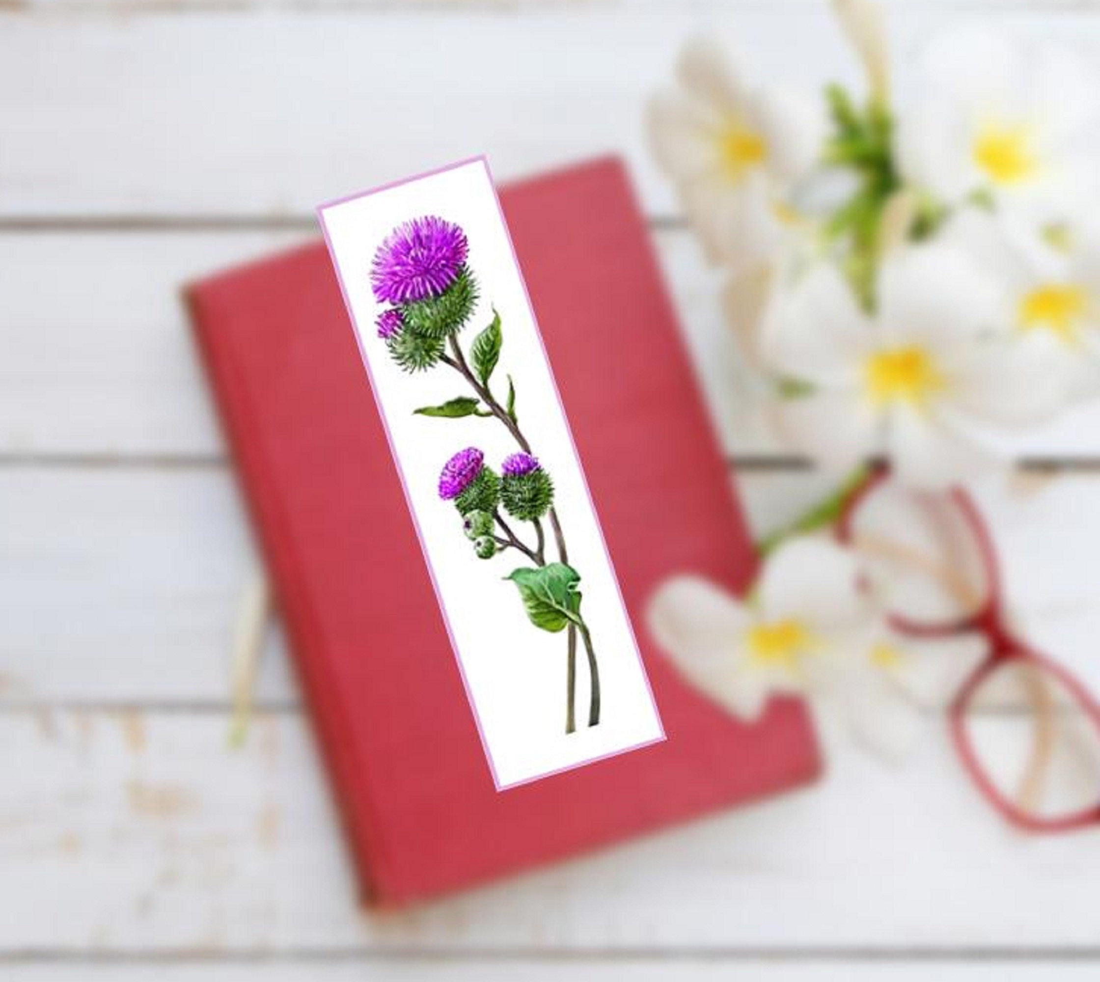 outlander bookmark thistle bookmark printable bookmarks etsy