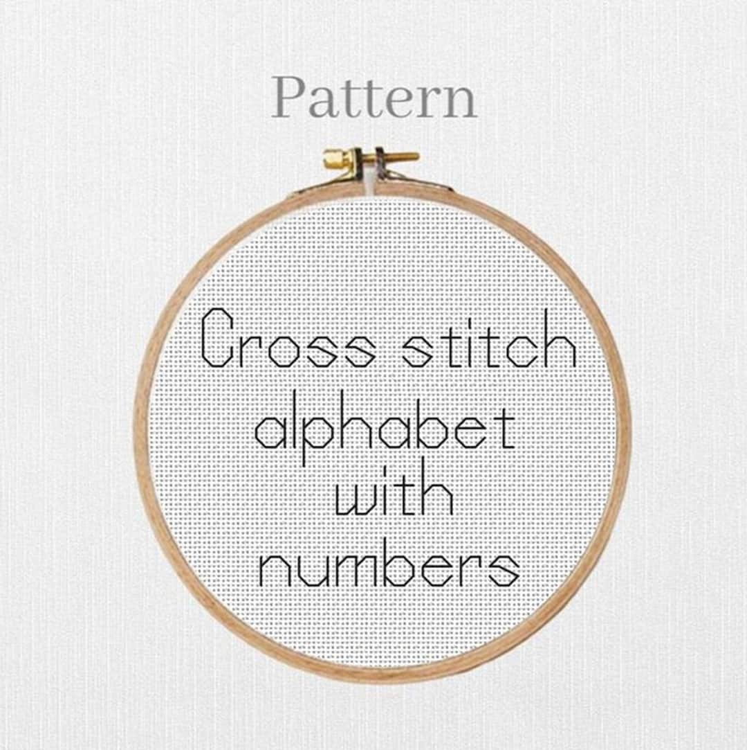 Backstitch Alphabet Pattern With Cross Stitch Letters and Numbers - Etsy