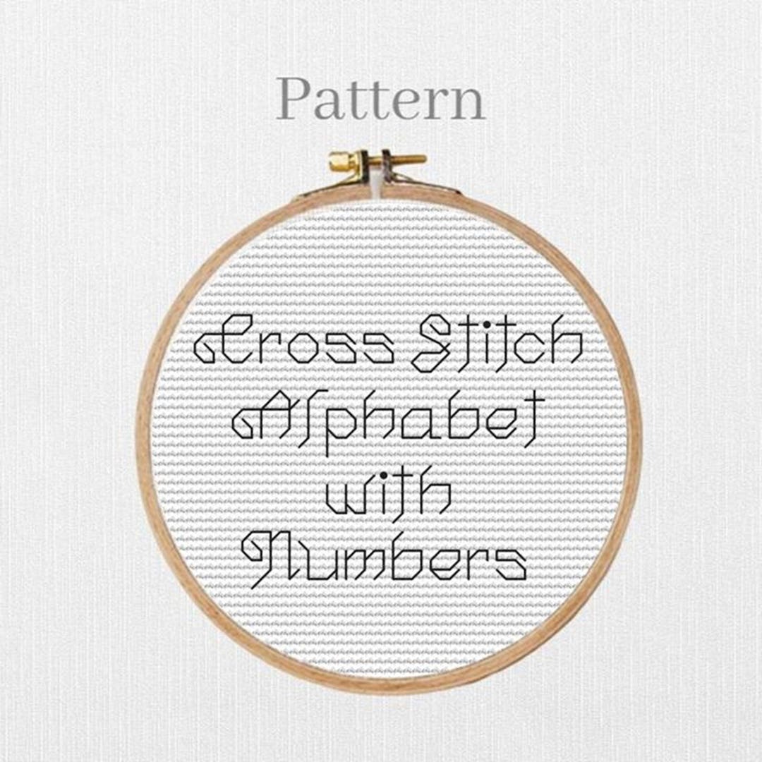 Cursive Alphabet Cross Stitch Pattern With Small Backstitch Letters and ...