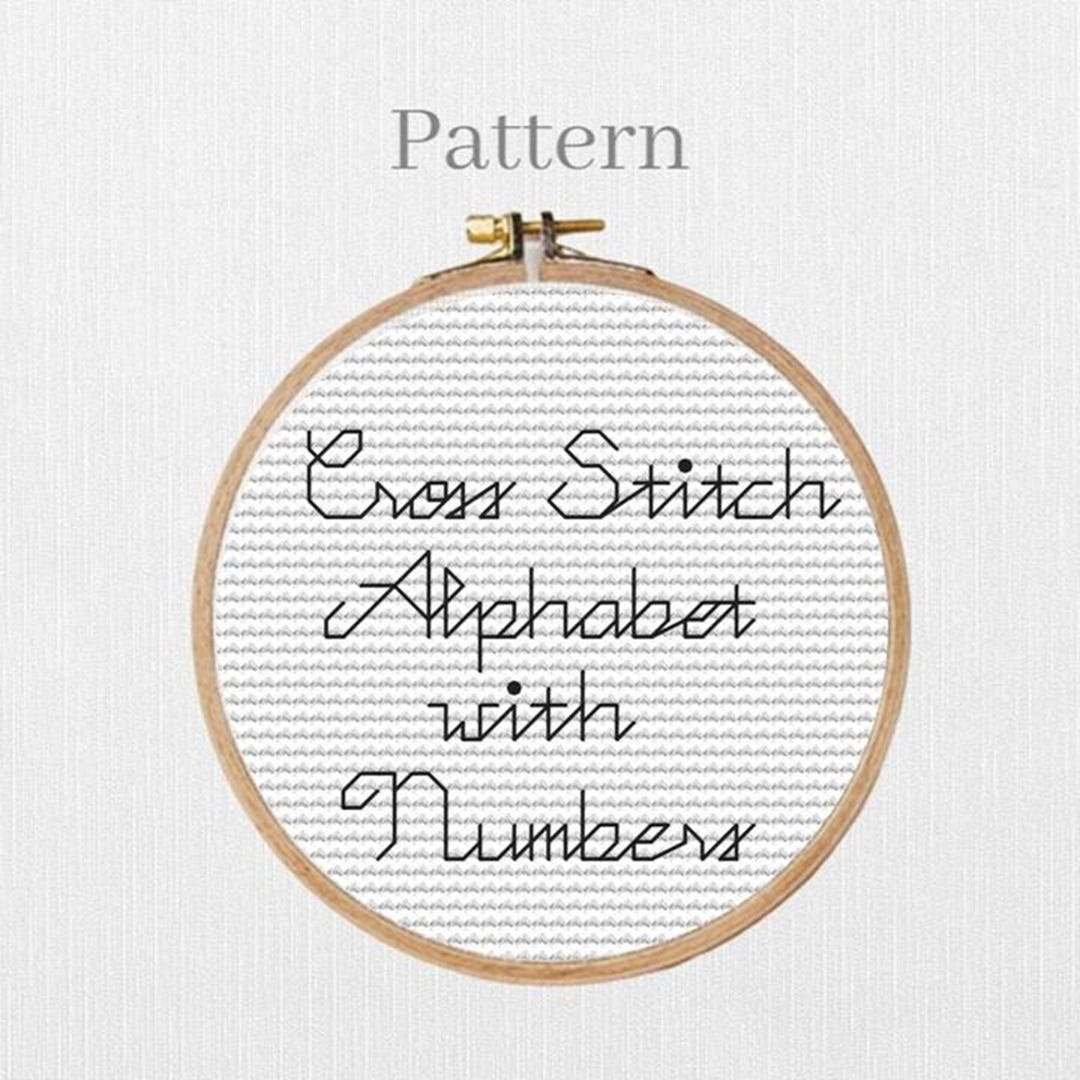 Cursive Alphabet Cross Stitch Pattern With Small Backstitch Letters and ...