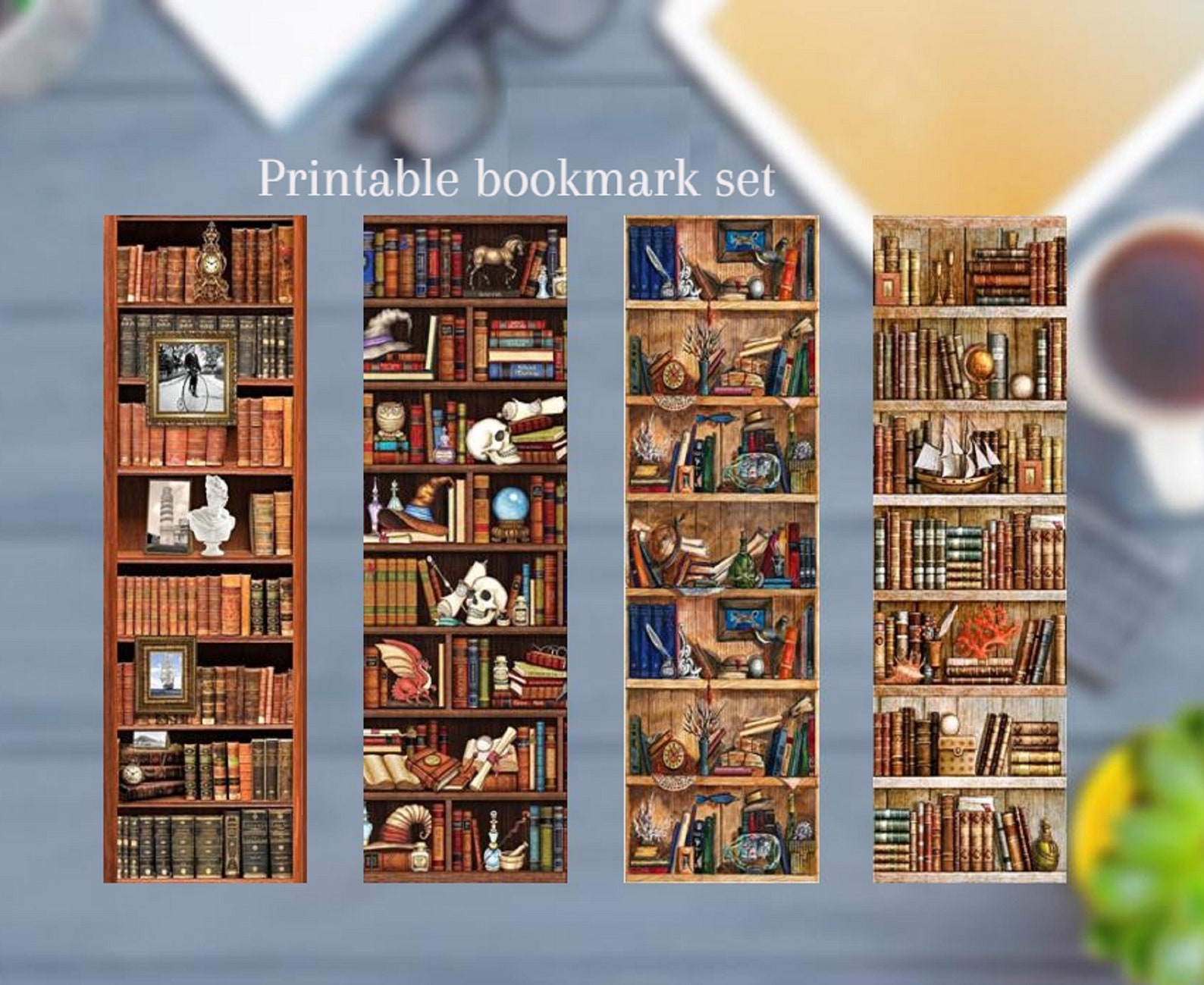 printable bookmarks set dark academia bookmarks book