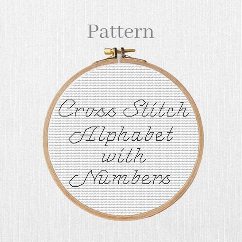 Cursive Alphabet Cross Stitch Pattern With Small Backstitch Letters and ...