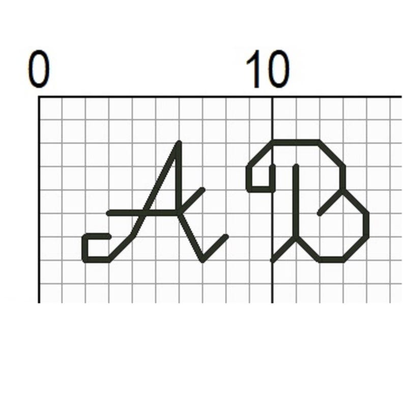 Cursive Alphabet Cross Stitch Pattern With Small Backstitch Letters and ...