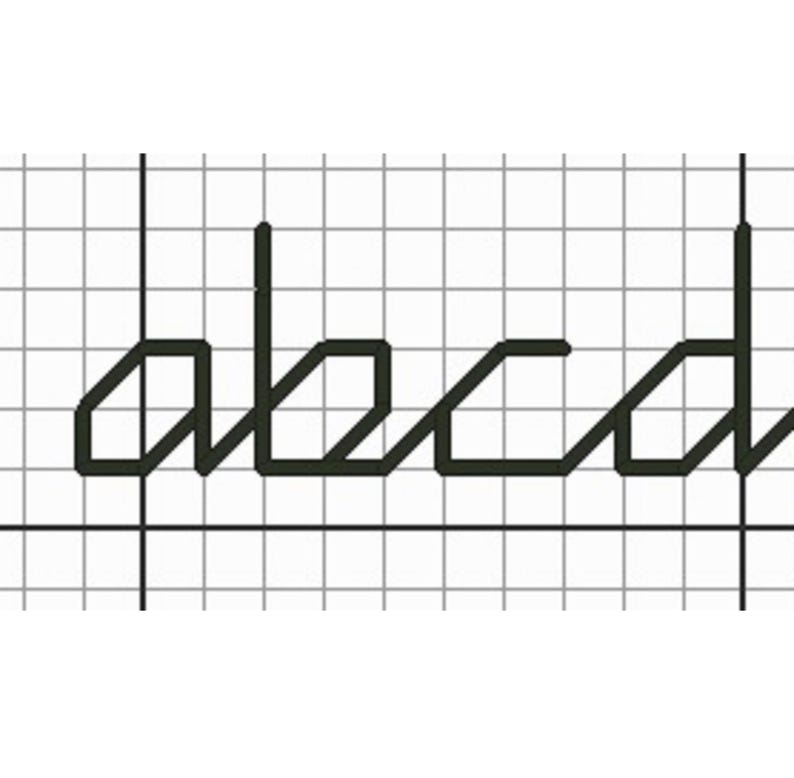 Cursive Alphabet Cross Stitch Pattern With Small Backstitch Letters and ...