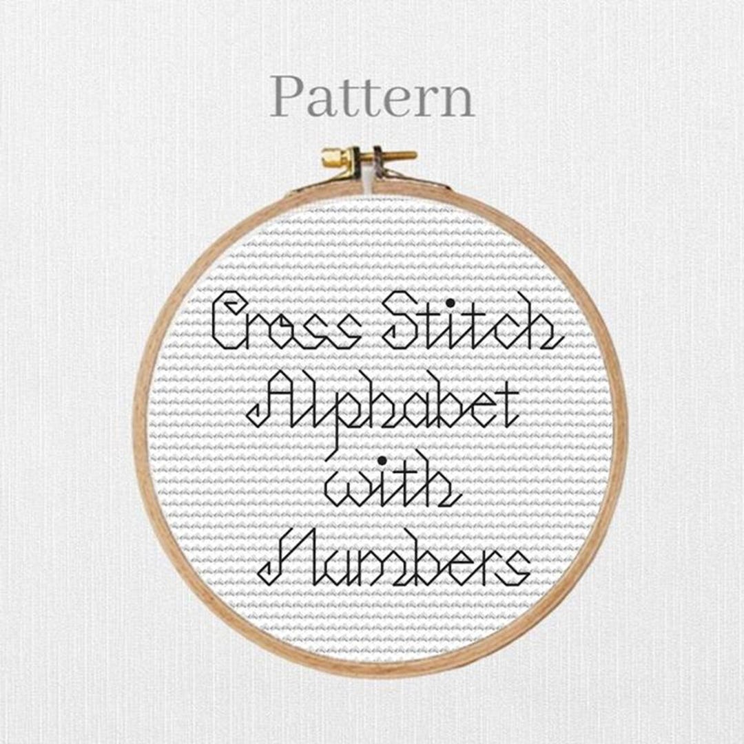 Cursive Alphabet Cross Stitch Pattern With Small Backstitch Letters and ...