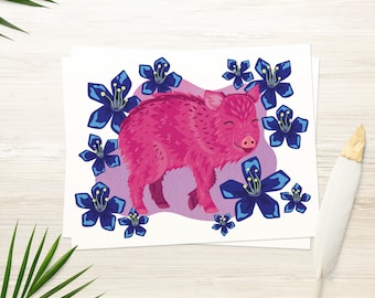 Printable Card | Javelina | Sonoran Desert | Greeting Card | Animal Card | Printable | INSTANT DOWNLOAD