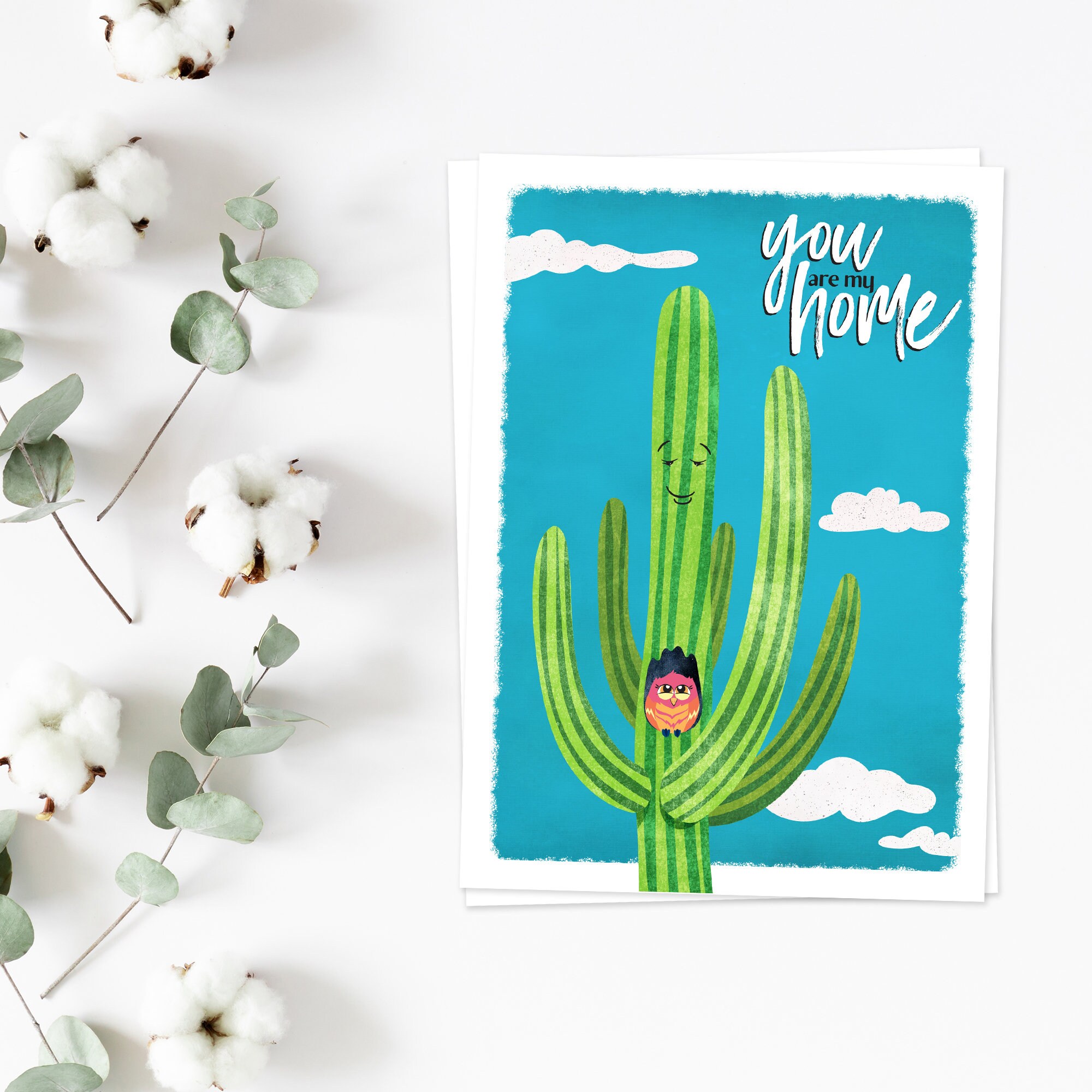 Cactus Card Cactus Printable Greeting Card Blank Card | Etsy