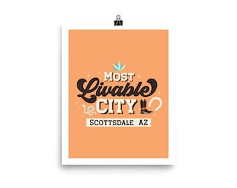 Scottsdale Arizona Art Print: Livable City Poster