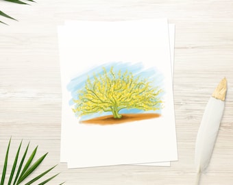 Palo Verde Card: Desert Tree Art, Printable Greeting Card (Instant Download)