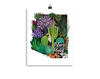Arizona Desert Cactus Art Print: Southwestern Home Decor