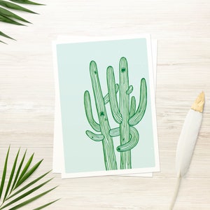 Cactus Card | Afdrukbare kaart | Saguaro Love | Wenskaart | Lege kaart | Desert Card | DIRECT DOWNLOADEN