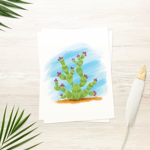 Carte Cactus | Figue de barbarie | Carte imprimable | Carte de vœux | Carte vierge | Carte du désert | Cactus | TÉLÉCHARGEMENT INSTANTANÉ