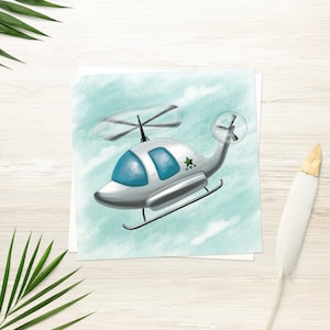 Helikopter | Helikopterkaart | Pilotenkaart | Afdrukbare kaart | Militaire groeten | Verjaardag van de luchtmacht | Piloot verjaardag