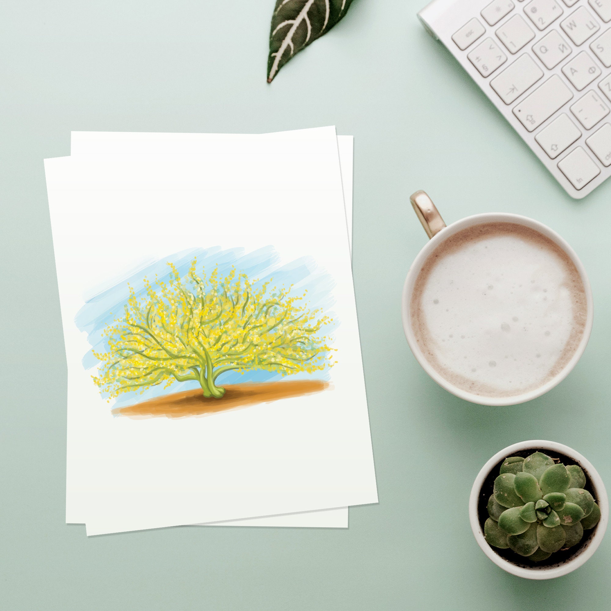 Cactus Card Palo Verde Printable Card Greeting Card Etsy