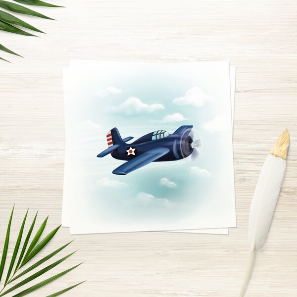 Airplane Card - Etsy