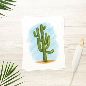 Cactus Card | Saguaro Cactus | Afdrukbare kaart | Wenskaart | Lege kaart | Sonorawoestijn | Desert Card | DIRECT DOWNLOADEN