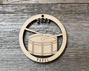 Drum Ornament - Personalized (2 Sizes Available!) - Read Description
