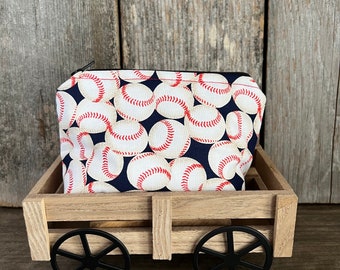 The Nadia Pouch - baseball print