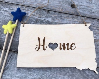 State "Home" Laser-Cut and Engraved Wall Hangers - Any State!