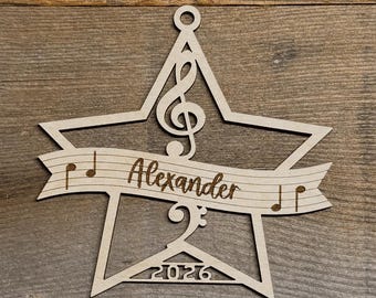 Christmas Star Music Ornament - Personalized - Read Description