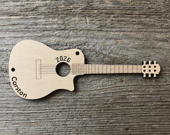Acoustic Guitar Cutout Ornament - Personalized - Read Description