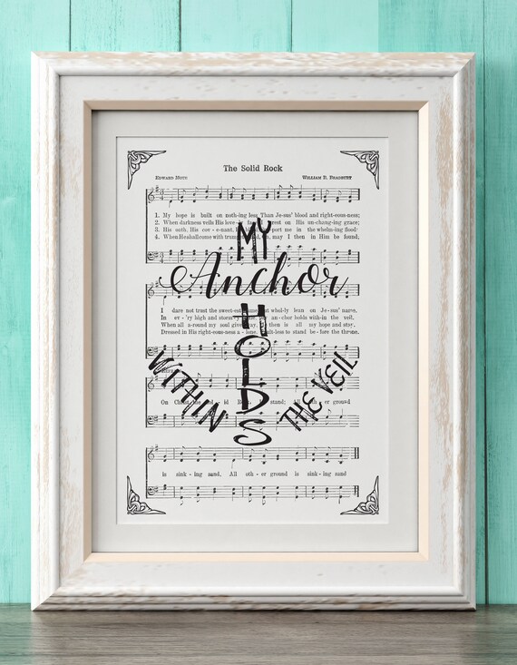 The Solid Rock Hymn Print Hymn Art Hymnal Sheet Home Etsy The Solid Rock Hymn Print Hymn Art Hymnal Sheet Home Etsy