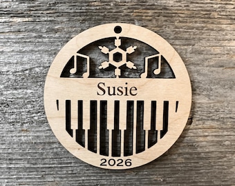 Piano Snowflake Ornament - Personalized (3 Sizes Available!) - See Description