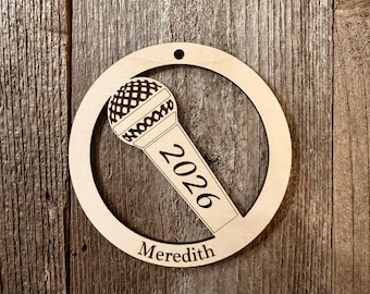 Singer Microphone Ornament - Personalized (3 Sizes Available!) - See Description